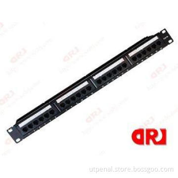 24 ports UTP Black Rj45 Cat5e Patch Panel For 19'' Network